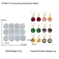 Moule en silicone rond 12 cavités pour porte-clés et pendentifs DIY en résine - Moule Porte-clés Rond 12 Cavités
