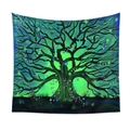 Détail de la tapisserie arbre de vie artistique avec lumières néon sur tissu bleu - 73*95CM / QY427-2 Arbre de Vie Dégradé Bleu Vert