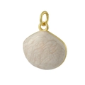 Detail view of 18k gold plated shell star pendant with cream rippled texture finish - 05-Cream White Shell