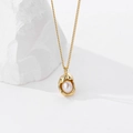 Minimalistische S925 zilveren ketting met onregelmatige gouden parelhanger - Originele Versie / Goud