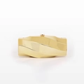 Irregular golden acrylic box clutch with a wavy metallic finish for evening wear - Gold