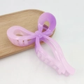 Elegant 13cm purple gradient bow hair claw clip for women on minimalist wooden tray - Gradient Jelly Purple