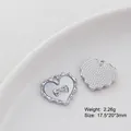 Silver-plated heart pendant with pearl inlay and bow detail for DIY jewelry making - 5# Lace Heart Bow