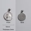 Detail showing an 18mm silver coin pendant with Roman relief and 2mm thickness - French Republic 1808 Coin Charm (P00011S)
