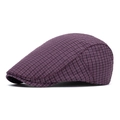 Plaid purple ivy cap with classic vintage small check pattern and lightweight fabric - Purple Plaid