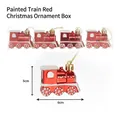 4er-Set rote Weihnachtszug-Anhänger mit weißem Glitzer und goldenen Kordeln für Baum - 6cm Bemalte Zug-Ornamente (4er-Set)
