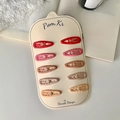 Set of 10 matte oval BB hair clips in mixed Morandi colors for girls on display card - Red Wave Style