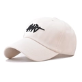 Classic cotton baseball cap in beige featuring black 3D embroidery of ART text - Adjustable / HEART Beige