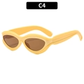 Occhiali da sole Cyberpunk Y2K con montatura ondulata giallo vivace e lenti colorate - Montatura Beige Lenti Tè