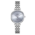 Montre à quartz GEDI argentée pour femme avec cadran bleu clair soleil et bracelet acier - Cadran Bleu Azur