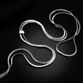 Collier chaîne serpent argentée ajustable avec un fermoir coulissant carré chic - 110CM de Longueur / Argenté
