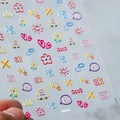 Stickers ongles 5D KX042 avec motifs de cœurs et étoiles en relief 3D variés - KX042 (Motif De Dessin Animé En Relief 5D)