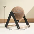 Sisal rope cat scratching ball with black triangular wooden frame stand 29cm height - Black Medium Ball