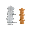Silicone mold for 3-tier gingerbread man resin crafts including size measurements - 3-Link Stacked Gingerbread Man
