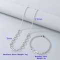 Set di gioielli in acciaio inossidabile argento con collana e bracciale mix - Stile 1 Braccialetto (Colore Acciaio)