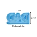 Hellblaue Silikonform in DAD-Form für DIY-Schlüsselanhänger mit 0,6 cm Dicke - PAPA