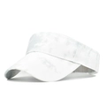 Detail of white and gray tie-dye pattern on a sun visor hat with wide brim - Head Circumference 55-60cm / Tie-dye White