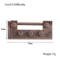 Serrure horizontale chinoise en bronze antique avec motif Ruyi, 75mm de large et 77g - Serrure de la Chance