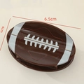 Pince à cheveux réaliste en forme de ballon de rugby marron avec rayures argentées, 6,5cm - Ballon de rugby