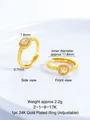Adjustable 24K gold-plated square sugar-cube ring with sparkling zircon insets - White Zirconia / 17K Gold
