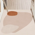Zerbino beige moderno con motivi marroni su pavimento in legno in un corridoio sobrio - Facile da Pulire Mille Isole (Verticale) / 140×180CM