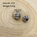 Macro shot of 9mm retro silver fish beads for DIY jewelry with 3mm center hole - 31# (Fish Carved)
