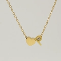 Collier minimaliste en acier inoxydable 18K avec pendentif cœur et lettre P - Lettre P(P) / Or