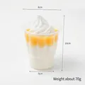 Τεχνητό παγωτό sundae με πορτοκάλι, μοντέλο επιδορπίου σε στρώσεις, ύψος 10cm - Πορτοκαλί