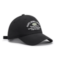 Gorra de béisbol retro negra transpirable con bordado de Santa Monica Beach y parte superior suave - Negro