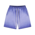 Men's purple gradient cotton leisure shorts with white drawstring and elastic waist - S / Shorts - Washed Paris Blue