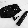 Ombrello pieghevole automatico a pois bianchi e neri con custodia coordinata - 306 Automatico / Polka Dot Nero