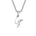 Collana a catenina in argento con pendente lettera G e dettaglio a cuore traforato - Color Acciaio / Lettera G (CDNP026G)