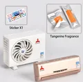 Mini car air conditioner model diffuser set with champagne gold unit and orange scent - Gold [Cologne Scent] With Stickers