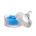 Vertical striped glass jar with gold handle and blue velvet padding for jewelry - 1 Blue 90*30MM (In Glass Jar)