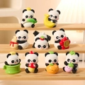Set di 9 simpatiche figurine di panda in resina in varie pose per decorare la scrivania - Stile Casuale / Panda Genki