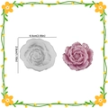 Stampo in silicone a forma di peonia da 6,5 cm per la creazione di candele fai-da-te - Fiore di Silicone 00207 / Bianco Traslucido