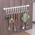 Binario cucina bianco da 40 cm con 12 ganci scorrevoli per utensili - Bianco (40CM+10 Ganci)