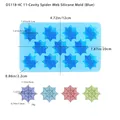 Blue silicone spider web mold with 11 cavities for Halloween candy and chocolate crafts - 11-Cavity Spider Web Style (D5118-4C) / Blue