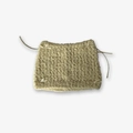Beige hand-knitted cat ear hat with delicate ribbon bows for women in autumn and winter - 16x23cm / Milky Yellow