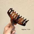 Large 11cm amber hair claw clip with matte resin finish for thick hair styling - Approx. 11CM / Amber Long Bone Shape