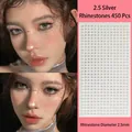 Strass argentés de 2,5 mm pour maquillage des yeux avec 450 autocollants en cristal - Argent Zircon Rond