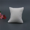 Soft white velvet jewelry display pillow for watch and bracelet on dark background - White Common Velvet 8.5x8.5