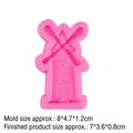 Pink silicone mold for Dutch windmill fondant and chocolate cake decorations - Windmill / Pink