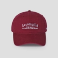 Detailed close-up of white embroidery on a wine red cotton baseball cap crown - M (56-58cm) / Burgundy