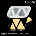 Three-size triangle cheese silicone mold for handmade soap and scented candles - Four-Cavity Cheese / Transparent