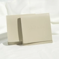 Beige PU leather jewelry pouch with flap closure and embossed brand detail - Beige