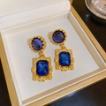 Blue Round Rhinestone Square Style (34#)