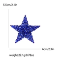 Dimensions détaillées et poids de la broche étoile en strass bleu marine et métal doré - Bleu