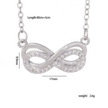 Collana con ciondolo infinito in argento con zirconi e dettagli catena 40cm più 5cm - Piccolo-Argento-Infinito 667