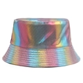 Bob holographique arc-en-ciel avec dégradé métallique pour la mode extérieure et la protection - L (58-60cm) / Dégradé Holographique Rose Jaune Cyan (1#)